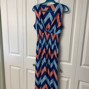 NWOT KRANDA  chevron striped maxi dress